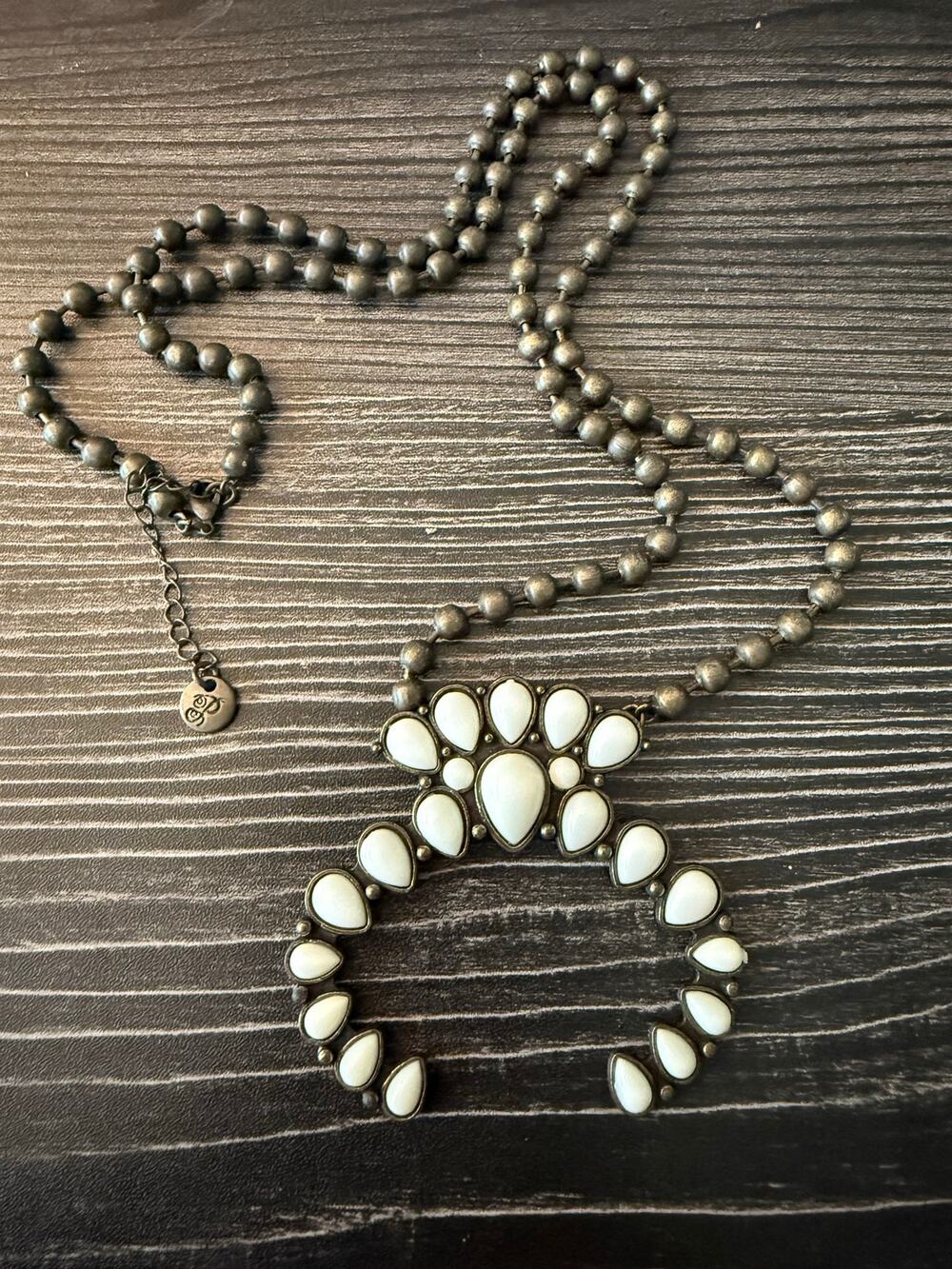Plunder Design LuAnna Southwestern Naja Crescent White Stone Bead Necklace